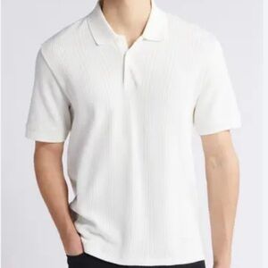 Vince Slub Cotton Textured Polo Shirt